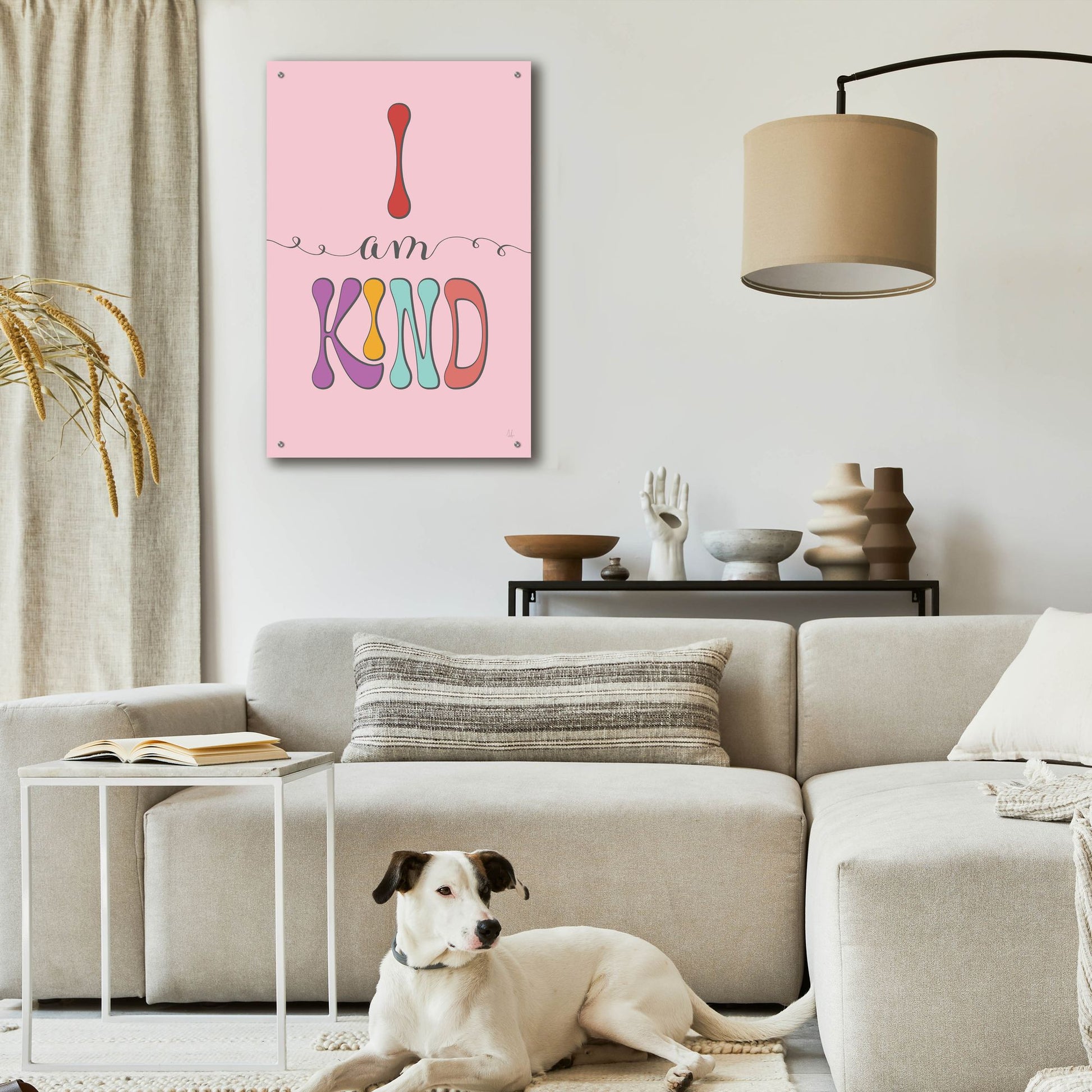 Epic Art 'I Am Kind' by Sarah Adams, Acrylic Glass Wall Art,24x36