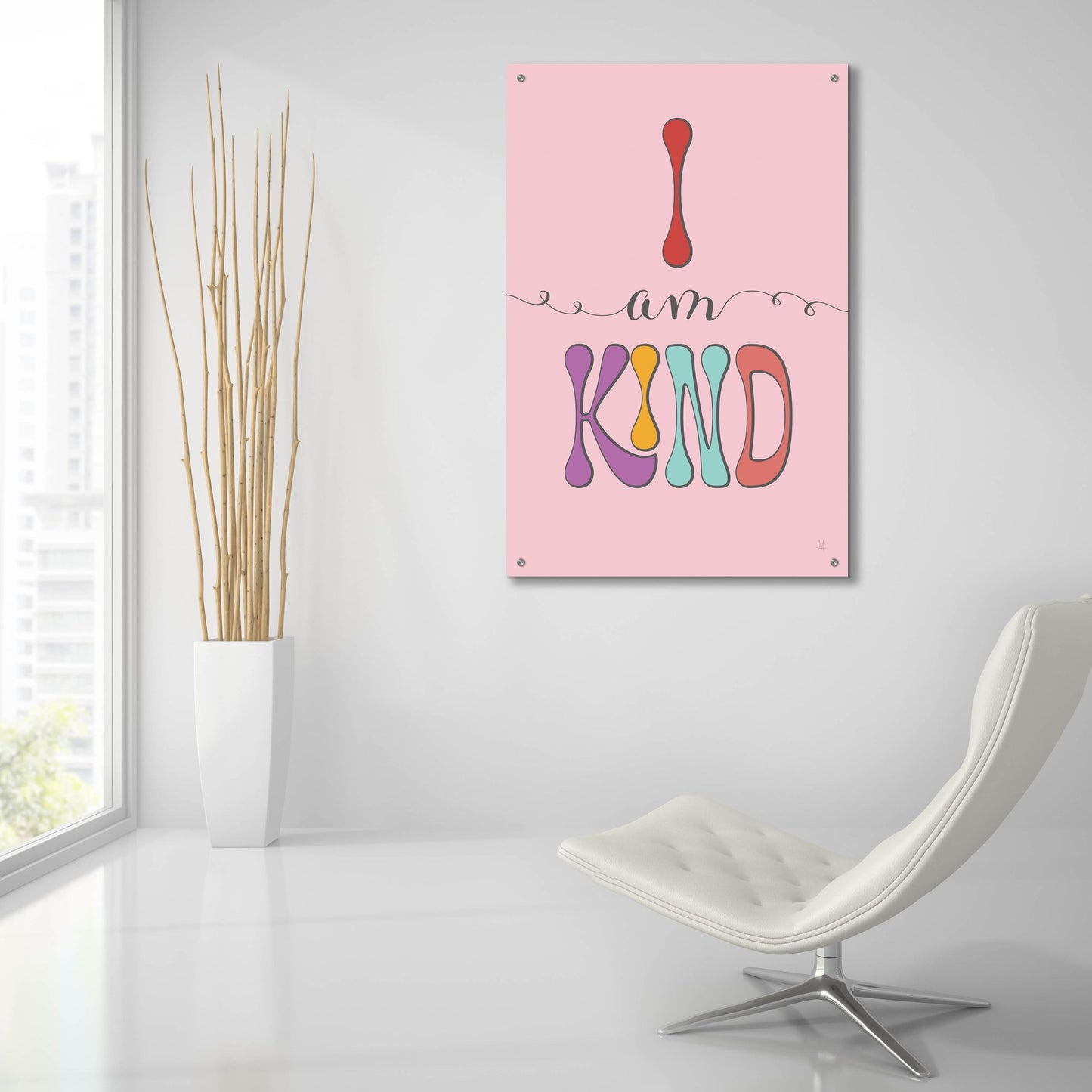 Epic Art 'I Am Kind' by Sarah Adams, Acrylic Glass Wall Art,24x36