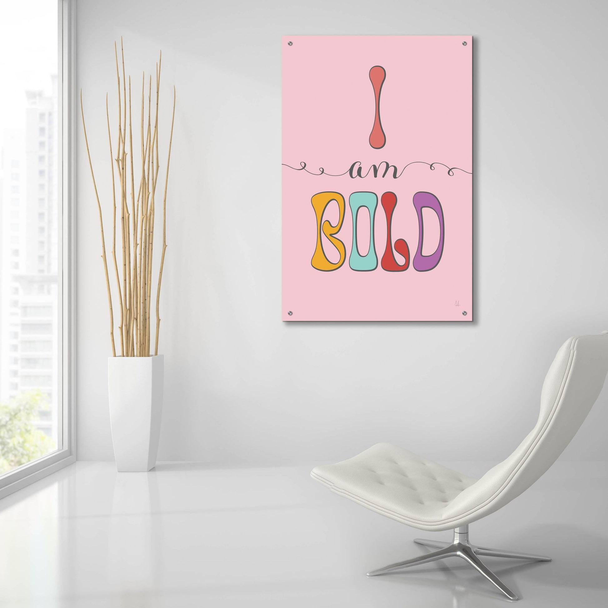 Epic Art 'I Am Bold' by Sarah Adams, Acrylic Glass Wall Art,24x36