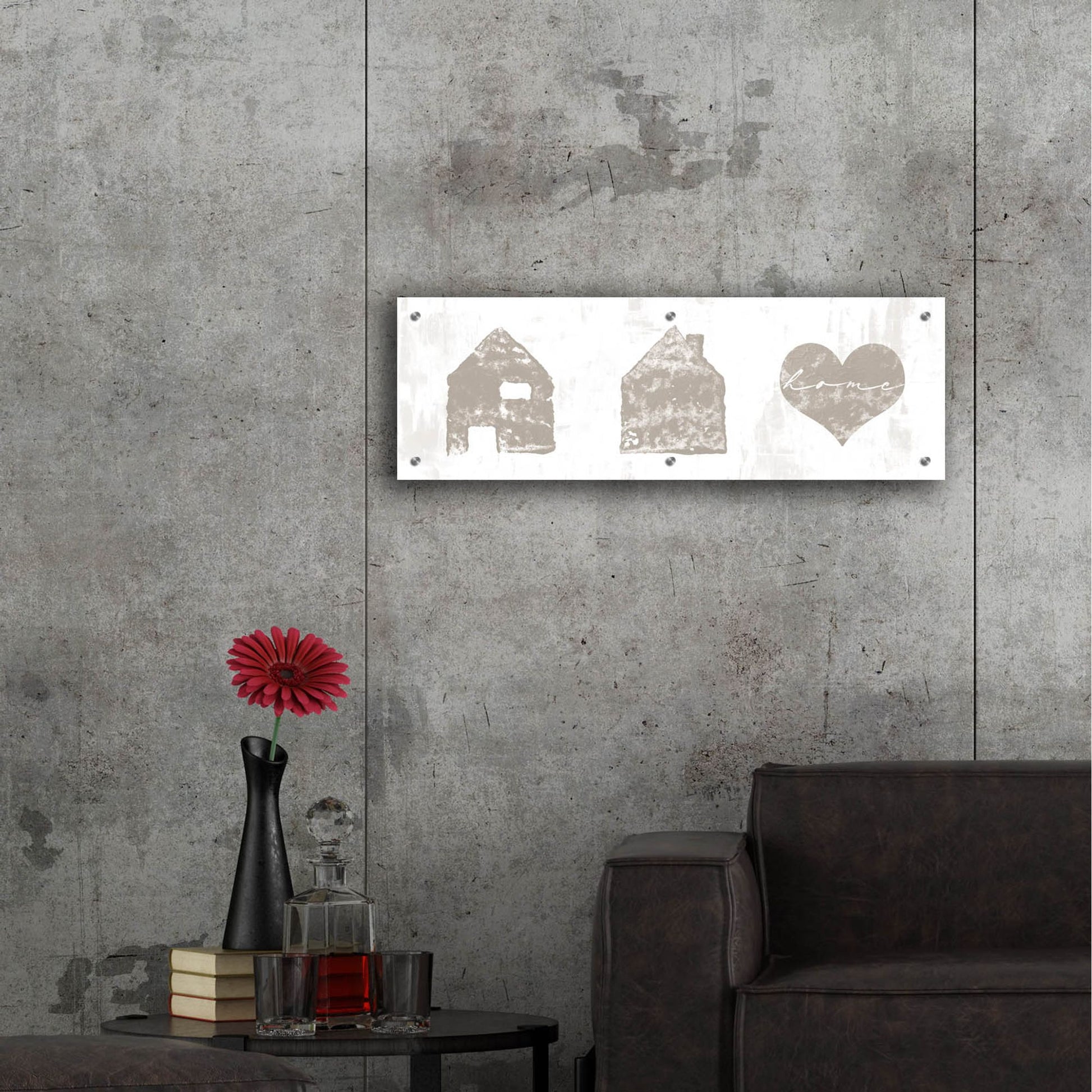 Epic Art 'Home Sweet Home II' by Sarah Adams, Acrylic Glass Wall Art,36x12