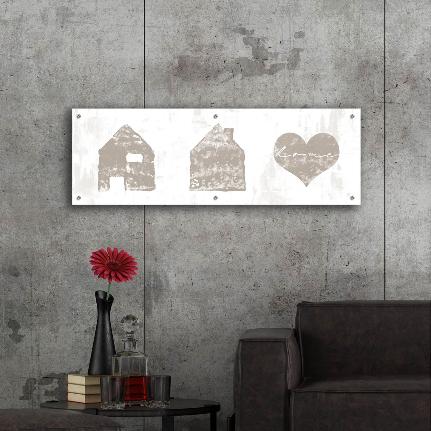 Epic Art 'Home Sweet Home II' by Sarah Adams, Acrylic Glass Wall Art,48x16