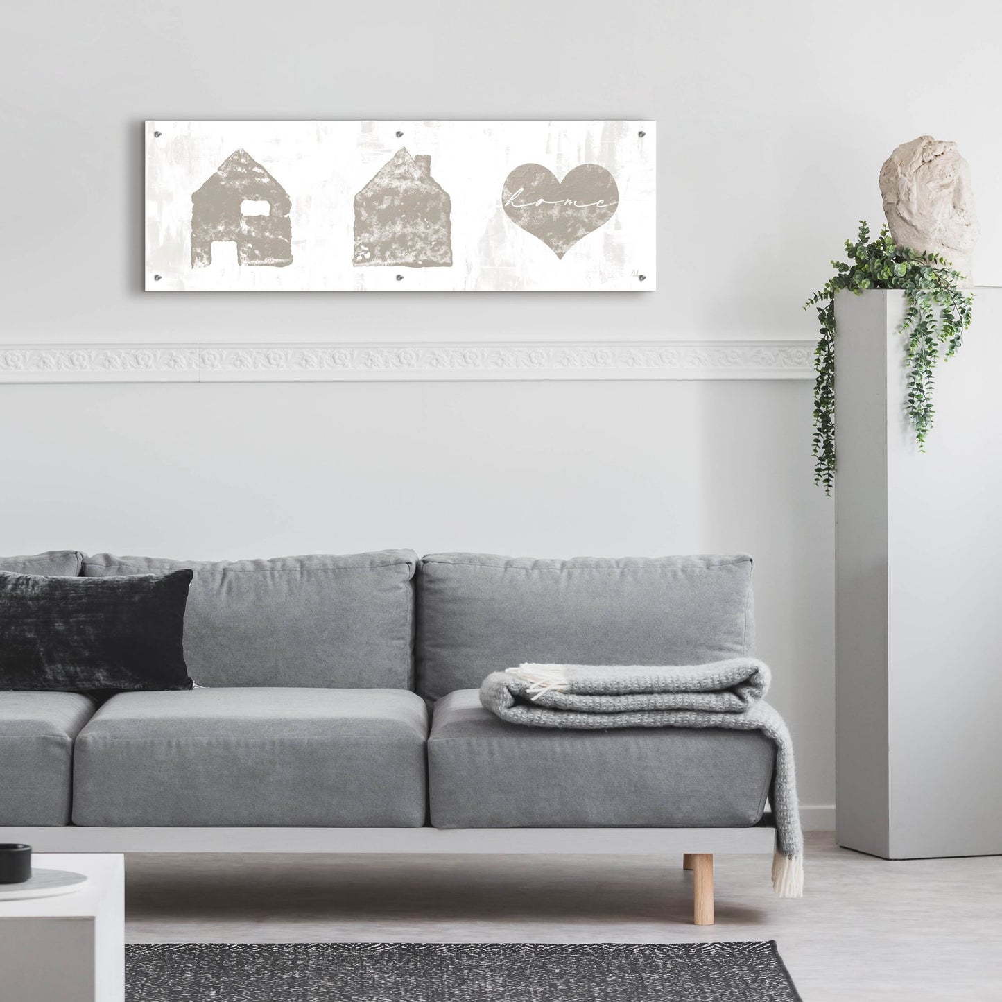 Epic Art 'Home Sweet Home II' by Sarah Adams, Acrylic Glass Wall Art,48x16