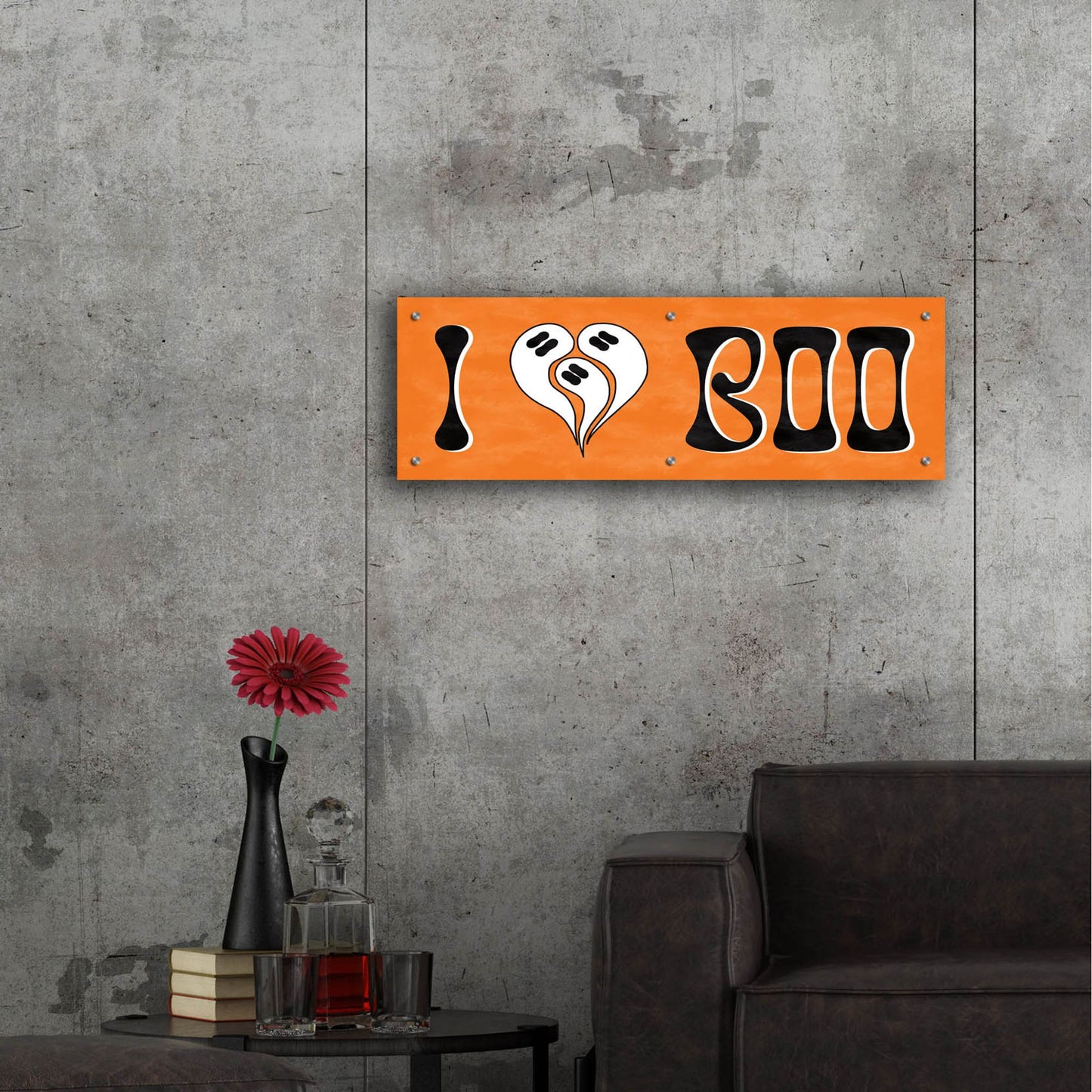 Epic Art 'Hey Boo I' by Sarah Adams, Acrylic Glass Wall Art,36x12