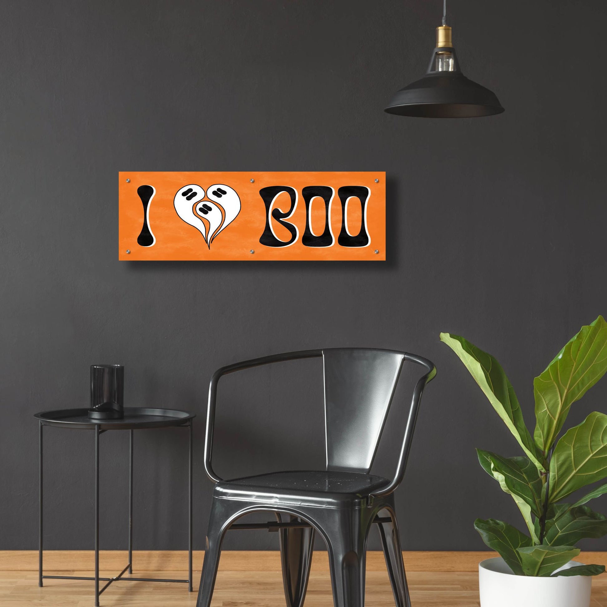 Epic Art 'Hey Boo I' by Sarah Adams, Acrylic Glass Wall Art,36x12