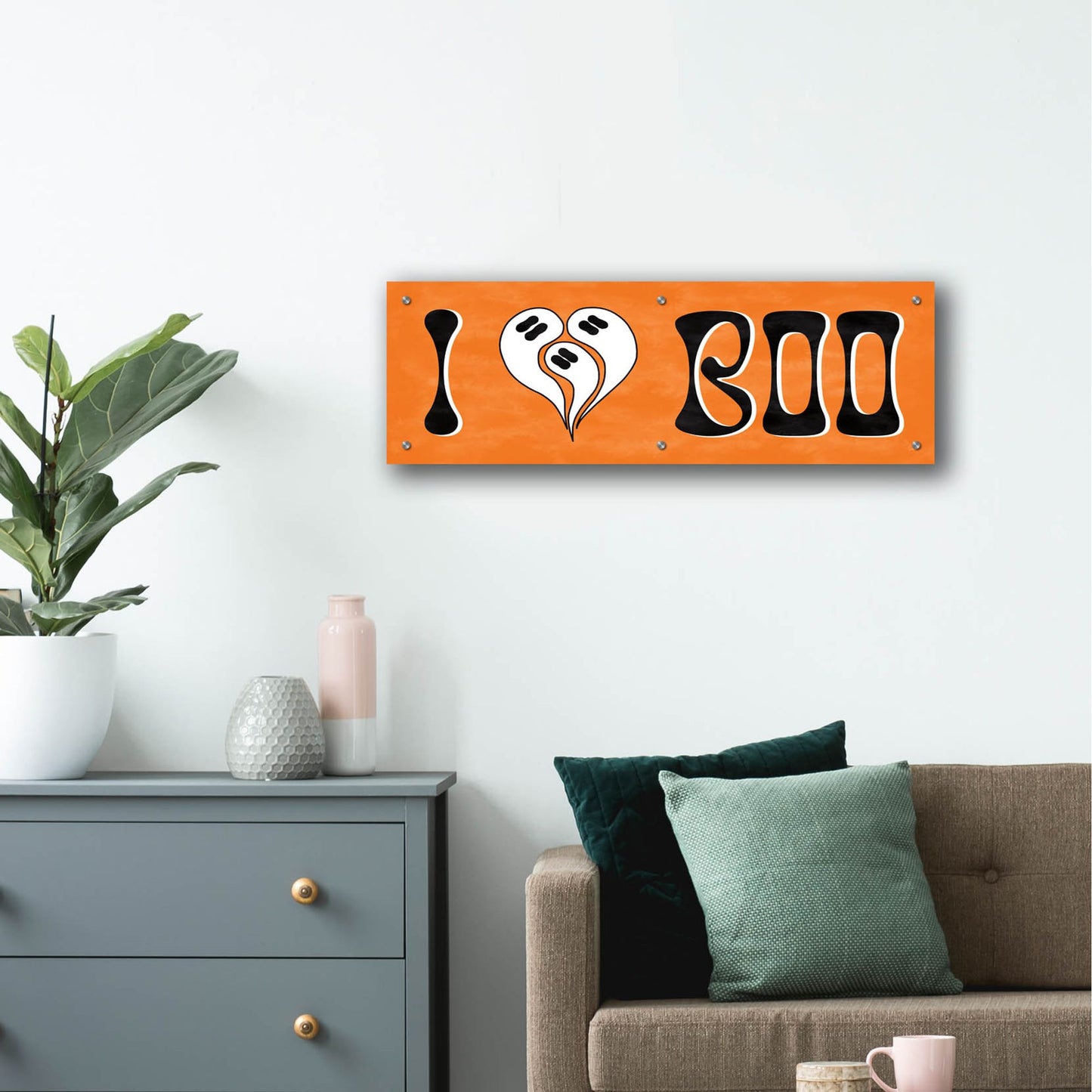 Epic Art 'Hey Boo I' by Sarah Adams, Acrylic Glass Wall Art,36x12