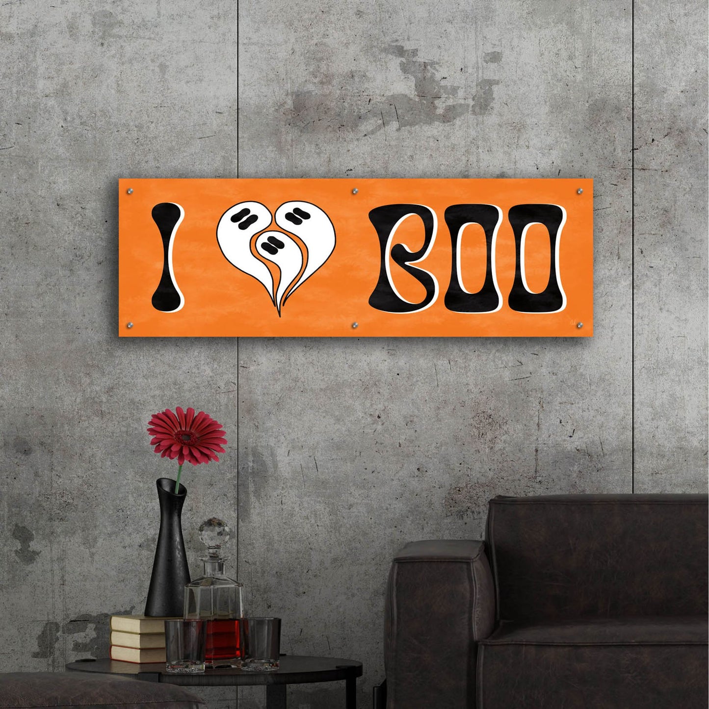 Epic Art 'Hey Boo I' by Sarah Adams, Acrylic Glass Wall Art,48x16