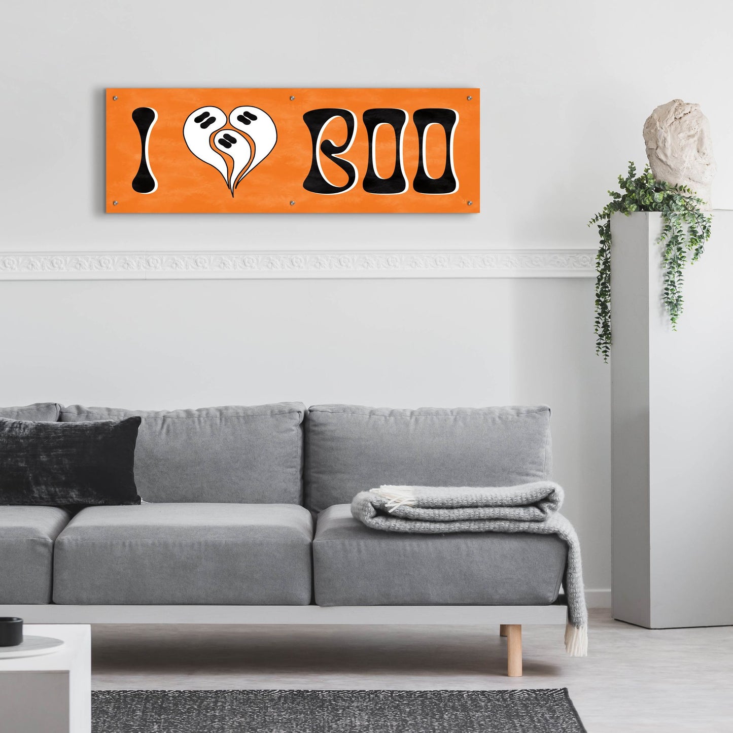 Epic Art 'Hey Boo I' by Sarah Adams, Acrylic Glass Wall Art,48x16