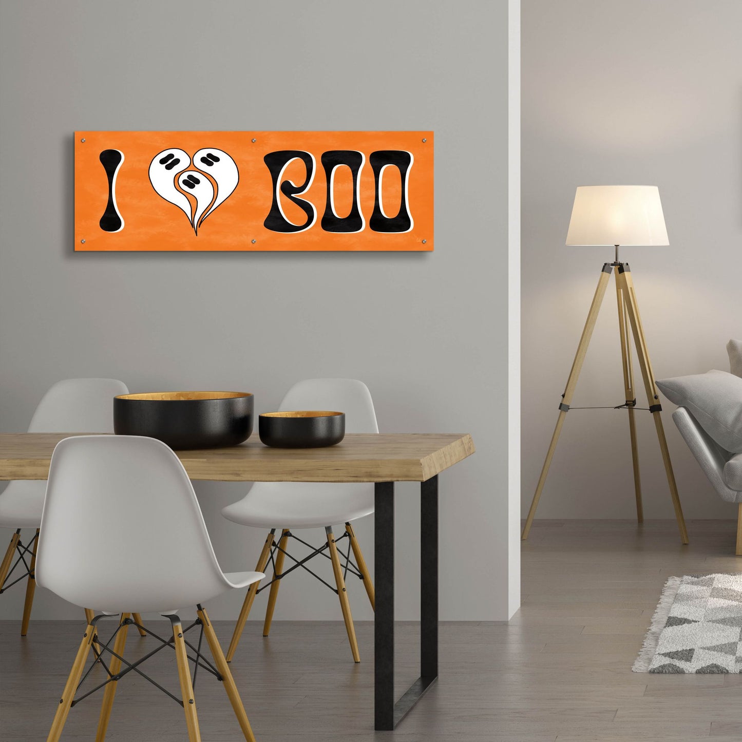 Epic Art 'Hey Boo I' by Sarah Adams, Acrylic Glass Wall Art,48x16