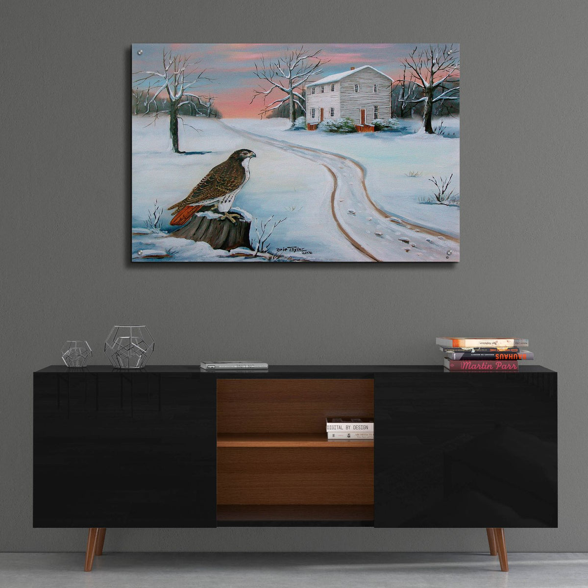 Old St. Paul's and the Hawk by Arie Reinhardt Taylor - 36x24 acrylic wall art in a room