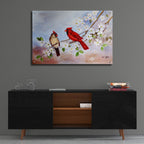Cardinals and Dogwood by Arie Reinhardt Taylor - 36x24 acrylic wall art in a room