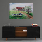 Epic Art 'Cows and a Barn' by Arie Reinhardt Taylor, Acrylic Glass Wall Art,36x24