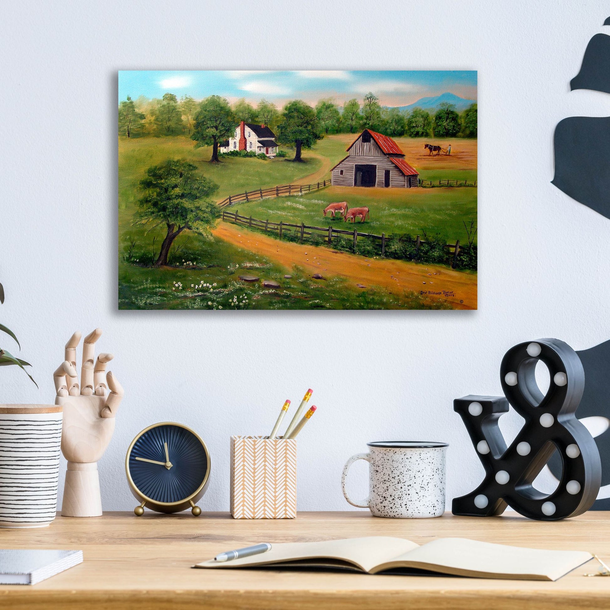 Epic Art 'The Farm' by Arie Reinhardt Taylor, Acrylic Glass Wall Art,16x12