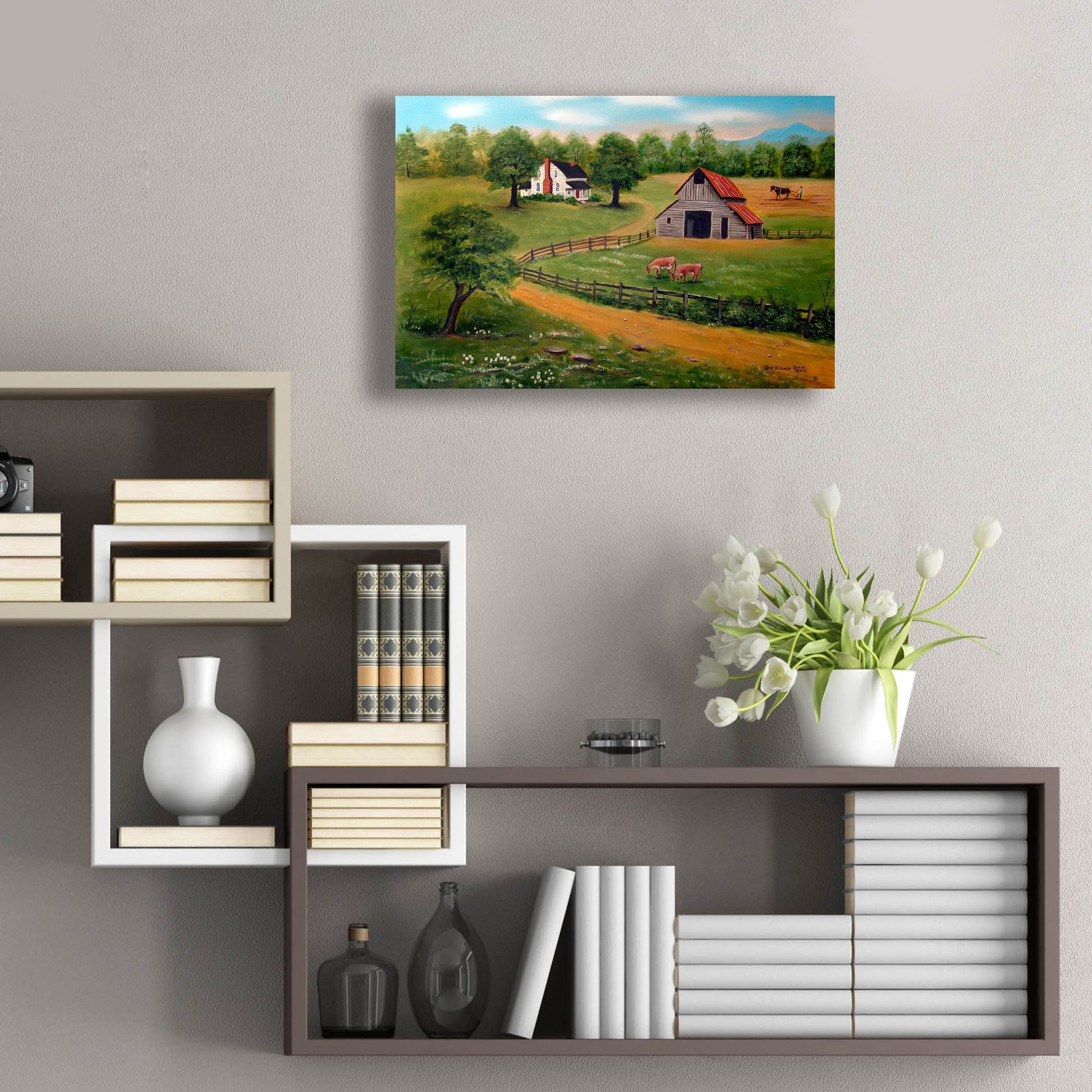 Epic Art 'The Farm' by Arie Reinhardt Taylor, Acrylic Glass Wall Art,24x16