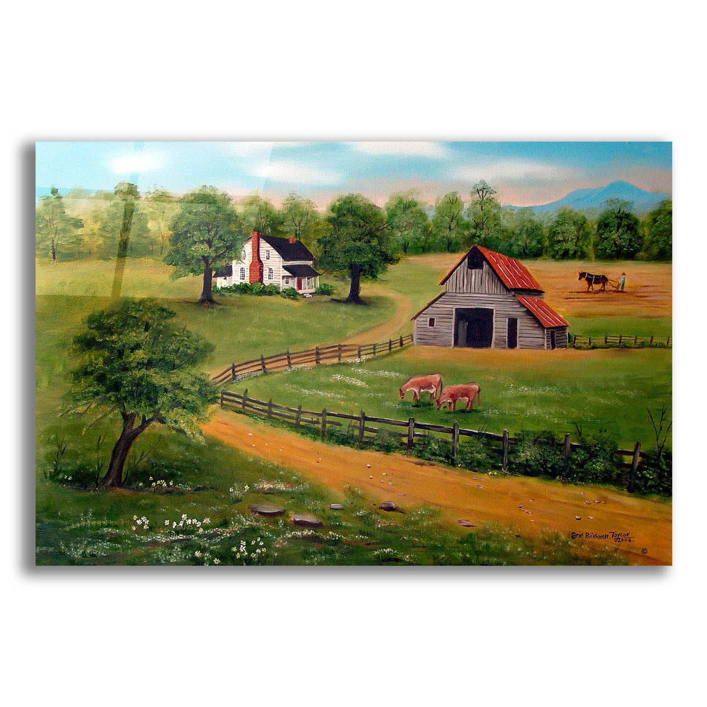 Epic Art 'The Farm' by Arie Reinhardt Taylor, Acrylic Glass Wall Art,24x16