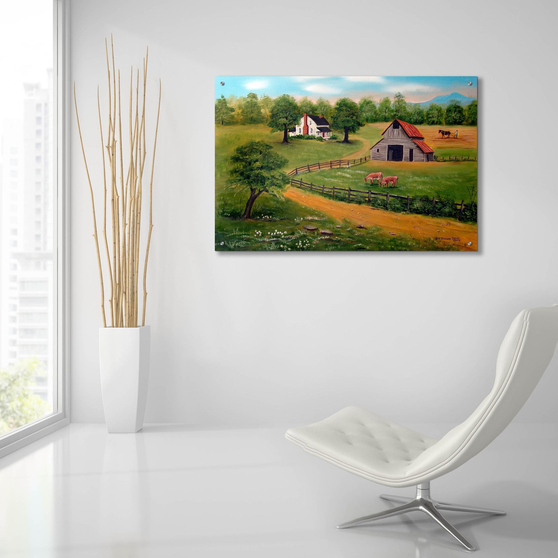 Epic Art 'The Farm' by Arie Reinhardt Taylor, Acrylic Glass Wall Art,36x24