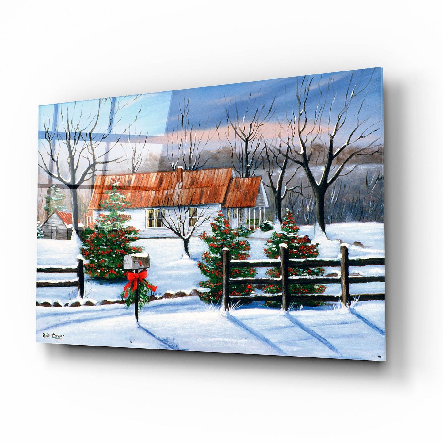 Epic Art 'Mom and Dad's at Christmas' by Arie Reinhardt Taylor, Acrylic Glass Wall Art,16x12