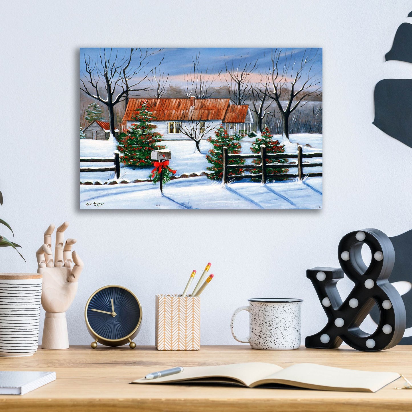 Epic Art 'Mom and Dad's at Christmas' by Arie Reinhardt Taylor, Acrylic Glass Wall Art,16x12