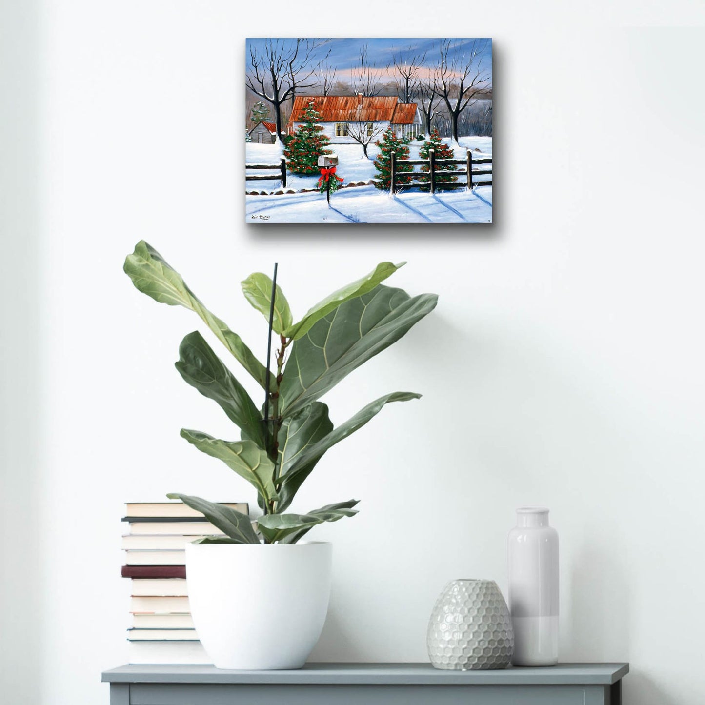Epic Art 'Mom and Dad's at Christmas' by Arie Reinhardt Taylor, Acrylic Glass Wall Art,16x12