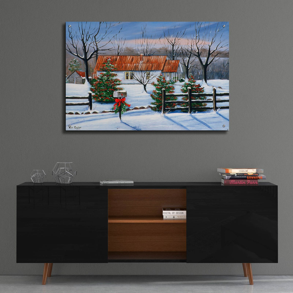 Mom and Dad's at Christmas by Arie Reinhardt Taylor - 36x24 acrylic wall art in a room