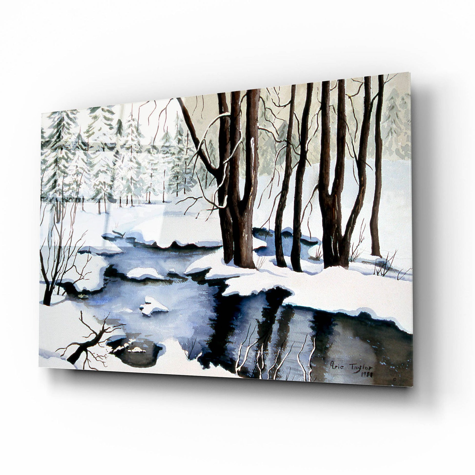 Epic Art 'Snow Trees' by Arie Reinhardt Taylor, Acrylic Glass Wall Art,16x12