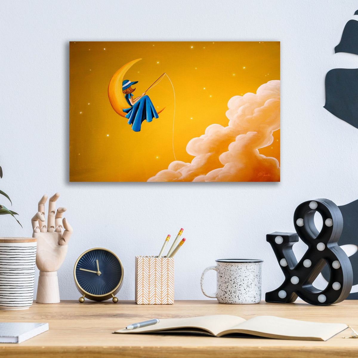 Blue Moon by Cindy Thornton - 16x12 acrylic wall art in a room