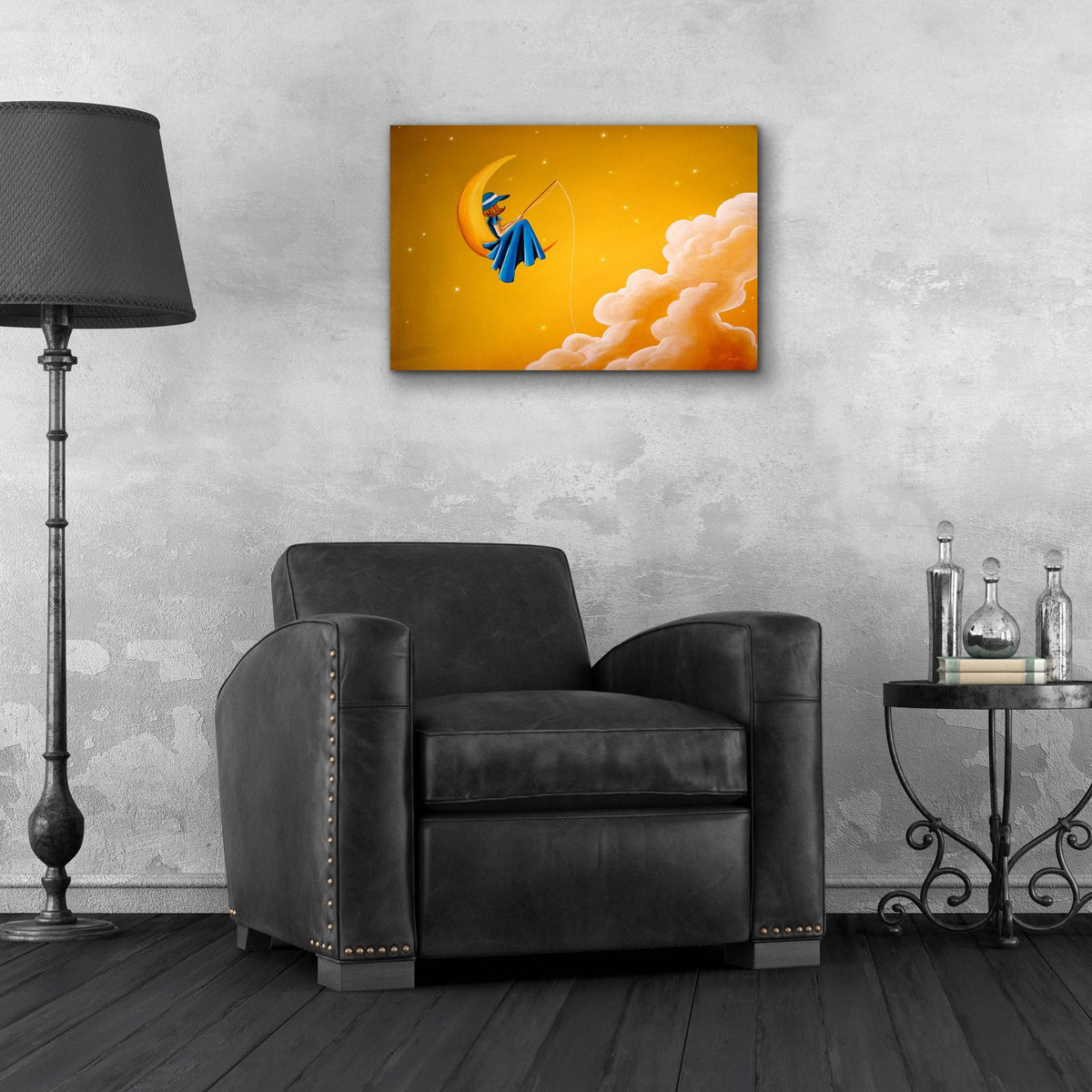 Blue Moon by Cindy Thornton - 24x16 acrylic wall art in a room