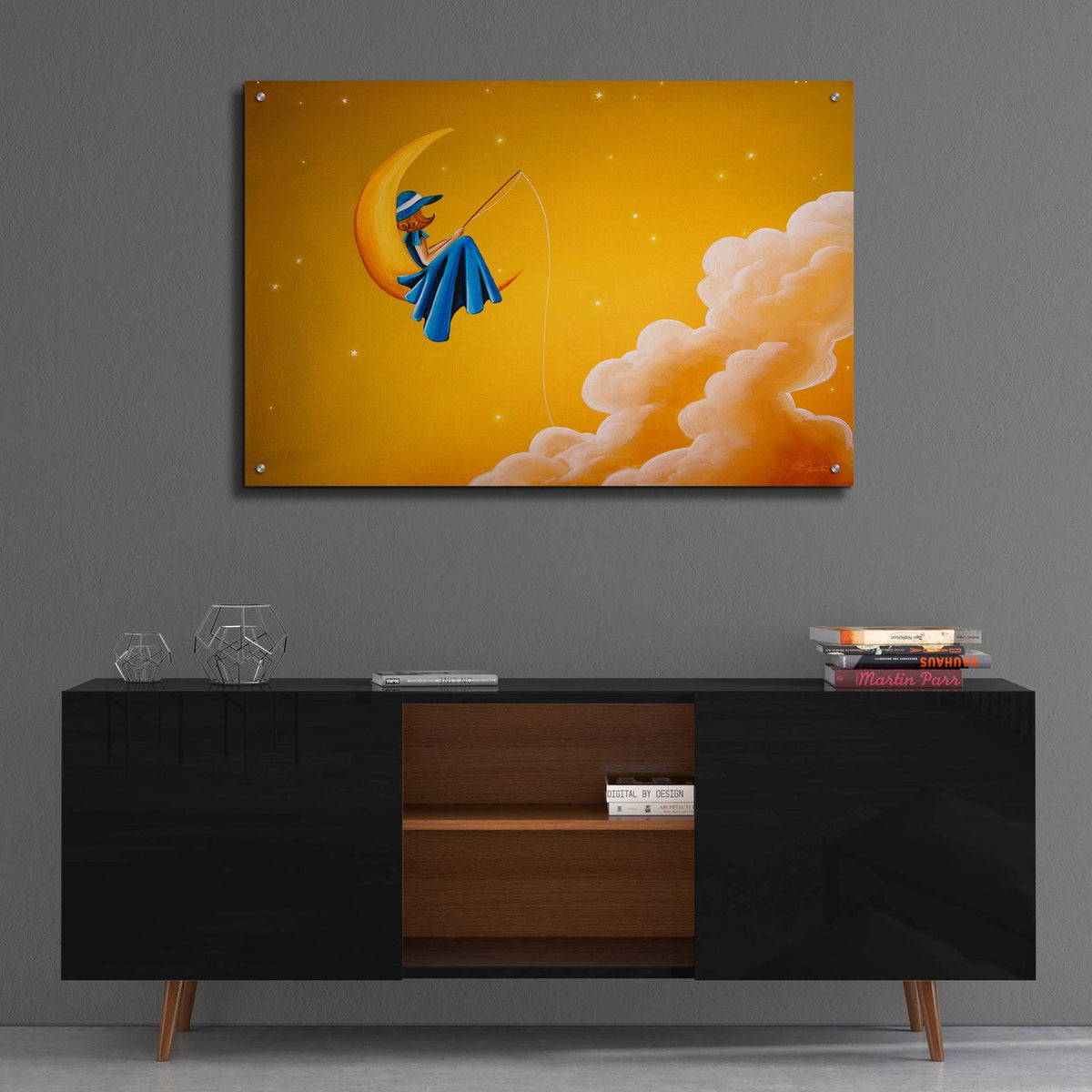 Blue Moon by Cindy Thornton - 36x24 acrylic wall art in a room