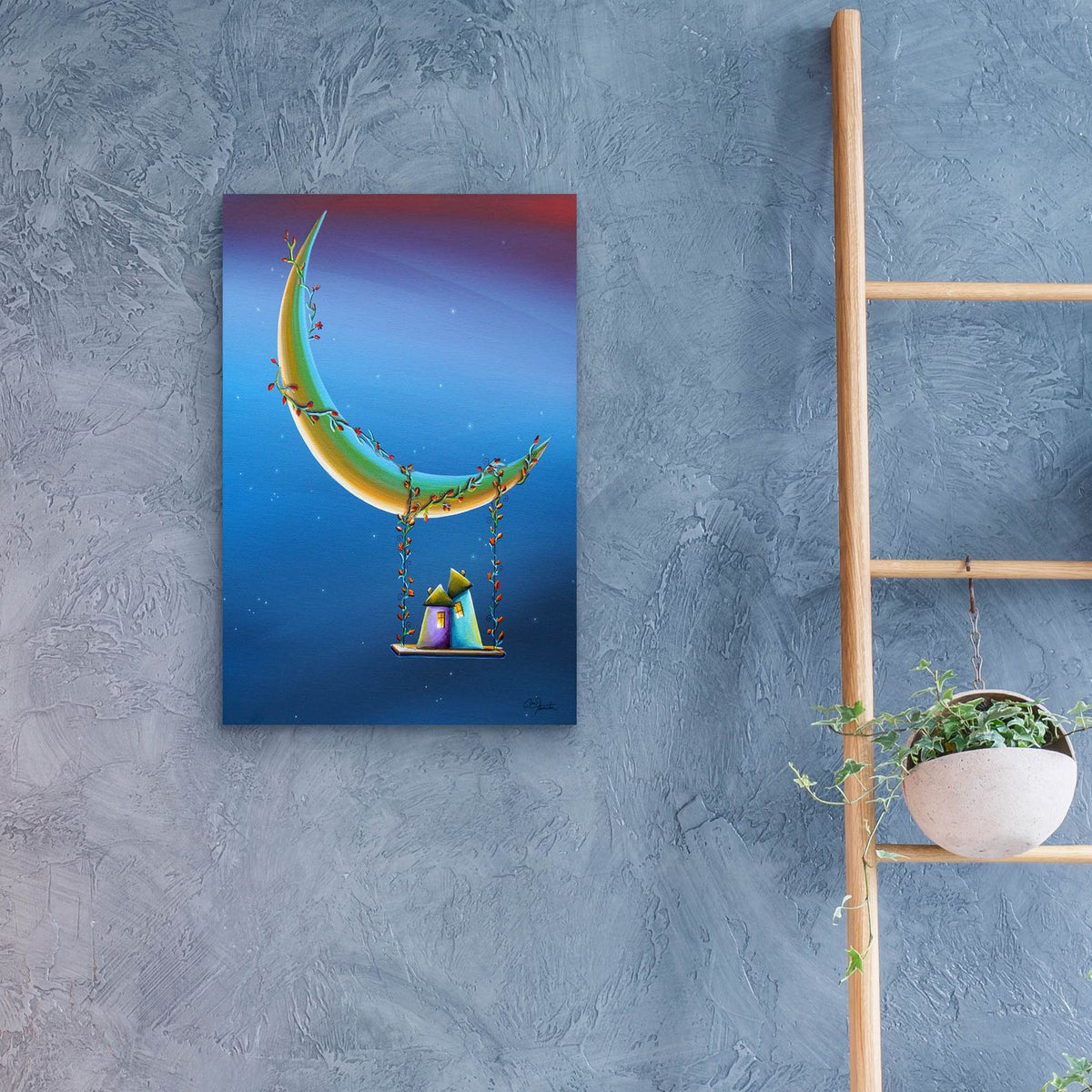 Another Moonlight Serenade by Cindy Thornton - 16x24 acrylic wall art in a room