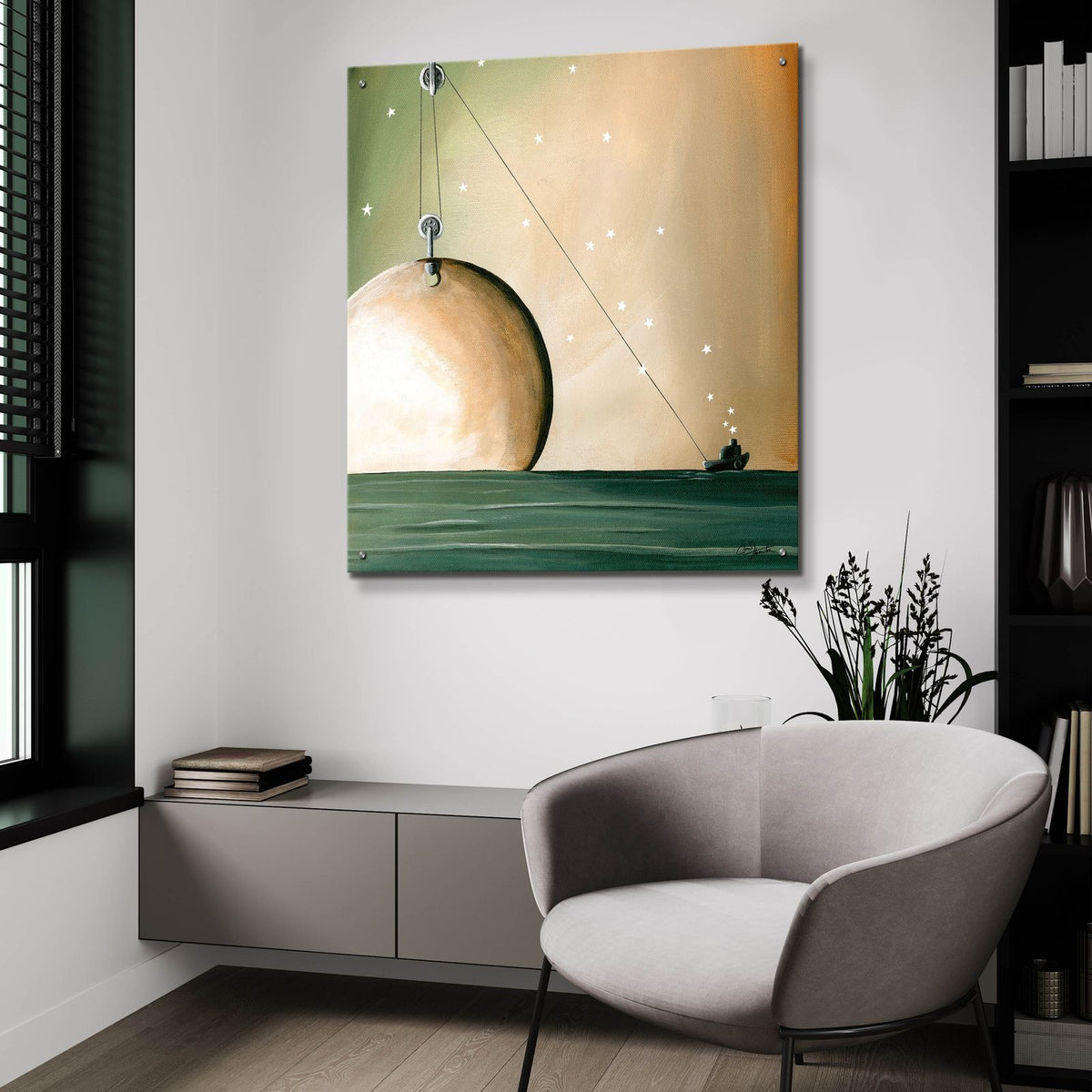 A Solar System by Cindy Thornton - 36x36 acrylic wall art in a room