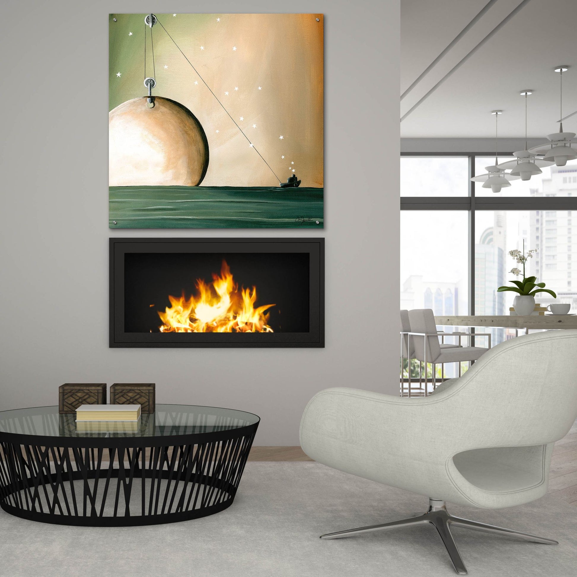 Epic Art 'A Solar System' by Cindy Thornton, Acrylic Glass Wall Art,36x36