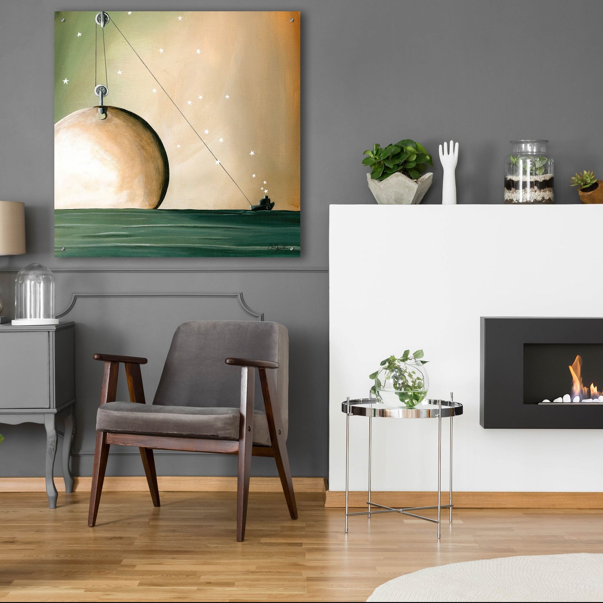 Epic Art 'A Solar System' by Cindy Thornton, Acrylic Glass Wall Art,36x36