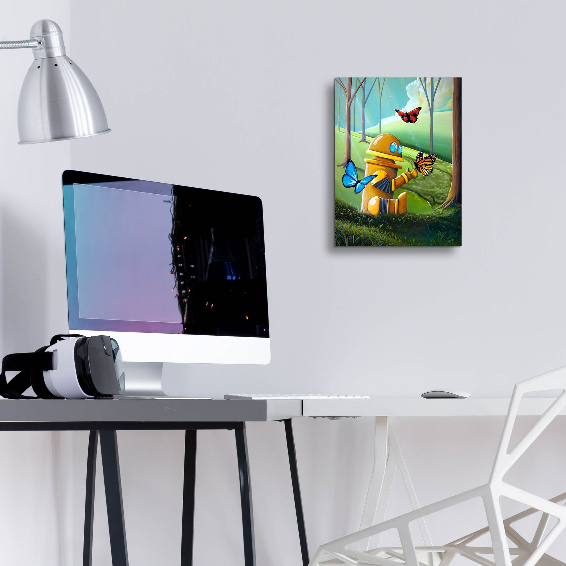 Epic Art 'Bot and the Butterflies' by Cindy Thornton, Acrylic Glass Wall Art,12x16