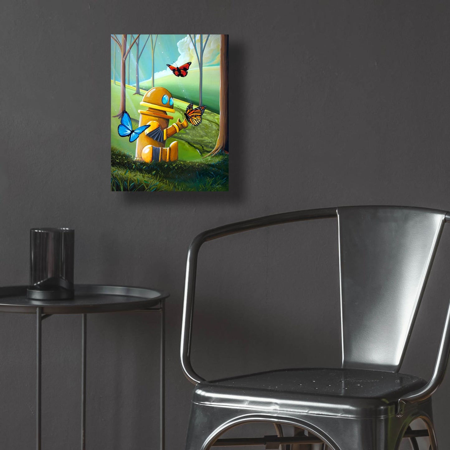 Epic Art 'Bot and the Butterflies' by Cindy Thornton, Acrylic Glass Wall Art,12x16