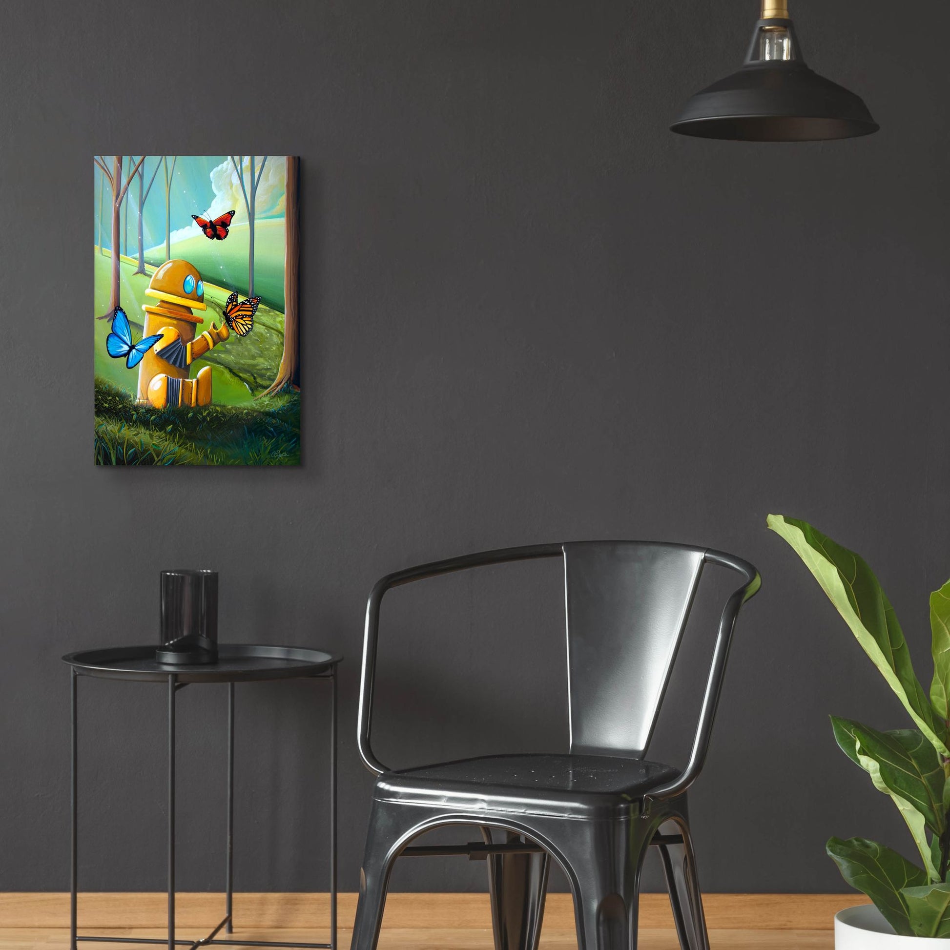 Epic Art 'Bot and the Butterflies' by Cindy Thornton, Acrylic Glass Wall Art,16x24