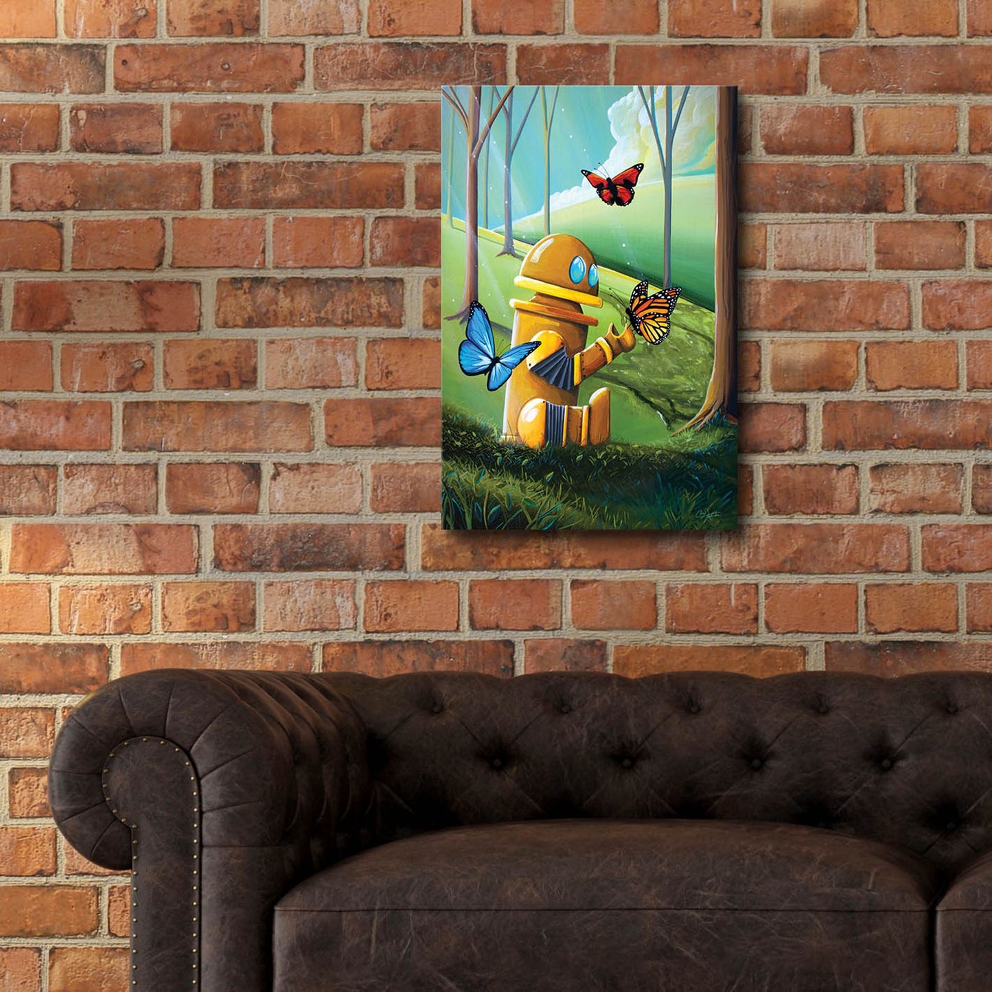 Epic Art 'Bot and the Butterflies' by Cindy Thornton, Acrylic Glass Wall Art,16x24