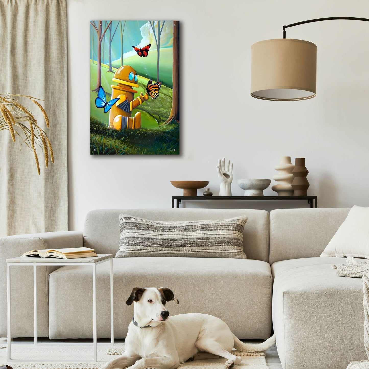 Epic Art 'Bot and the Butterflies' by Cindy Thornton, Acrylic Glass Wall Art,24x36