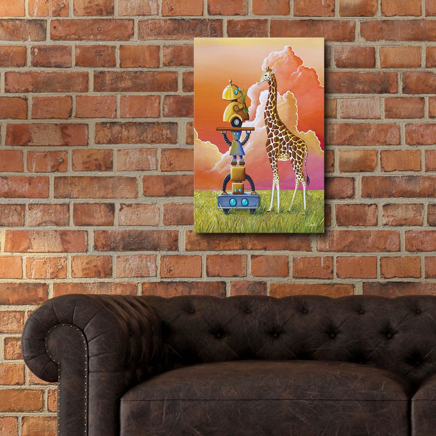 Epic Art 'Robots On Safari' by Cindy Thornton, Acrylic Glass Wall Art,16x24