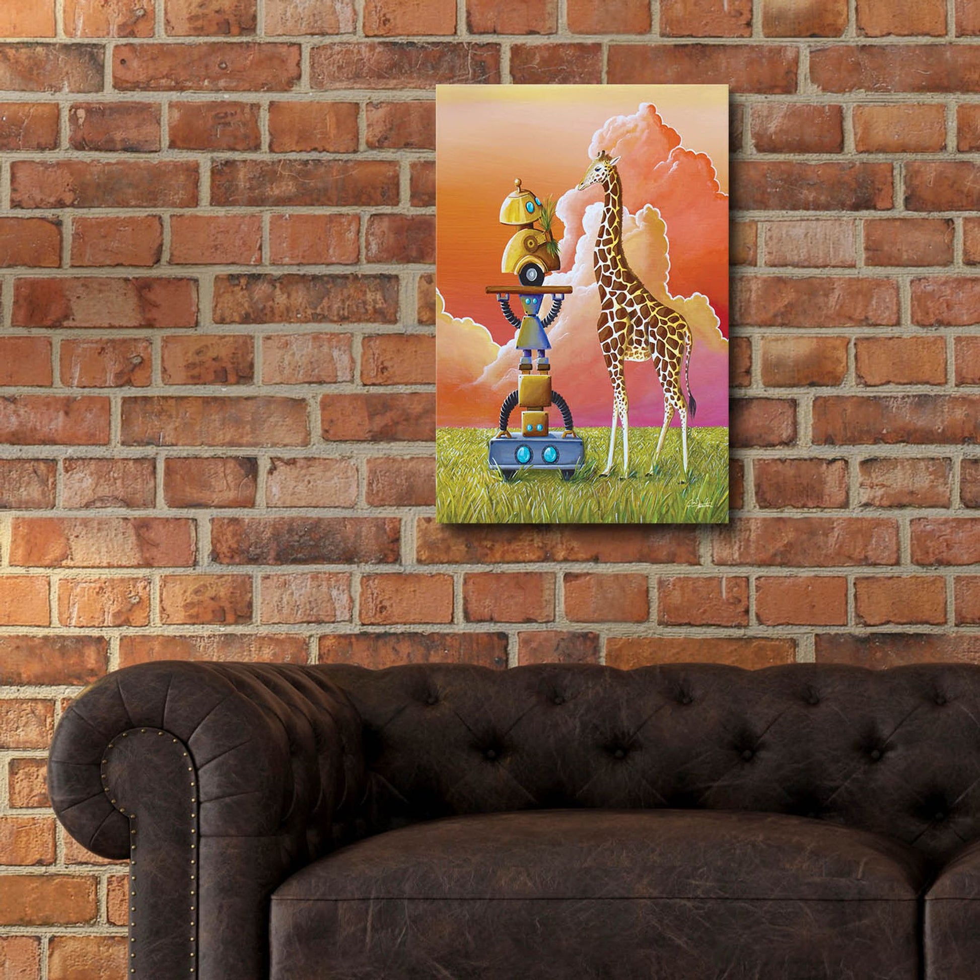 Epic Art 'Robots On Safari' by Cindy Thornton, Acrylic Glass Wall Art,16x24