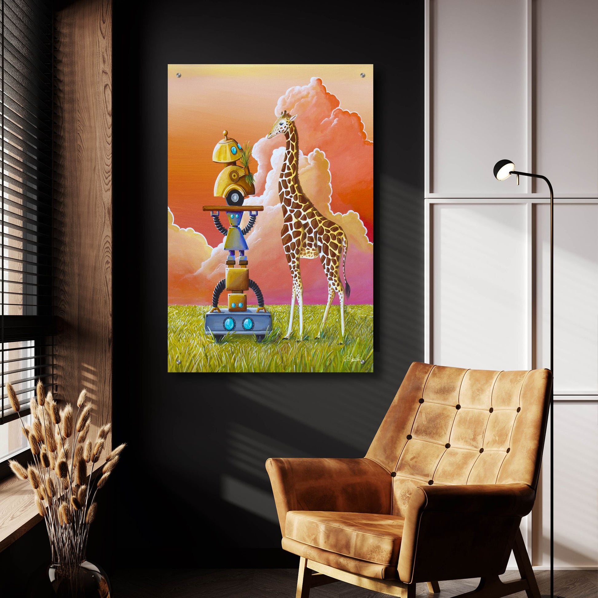 Epic Art 'Robots On Safari' by Cindy Thornton, Acrylic Glass Wall Art,24x36