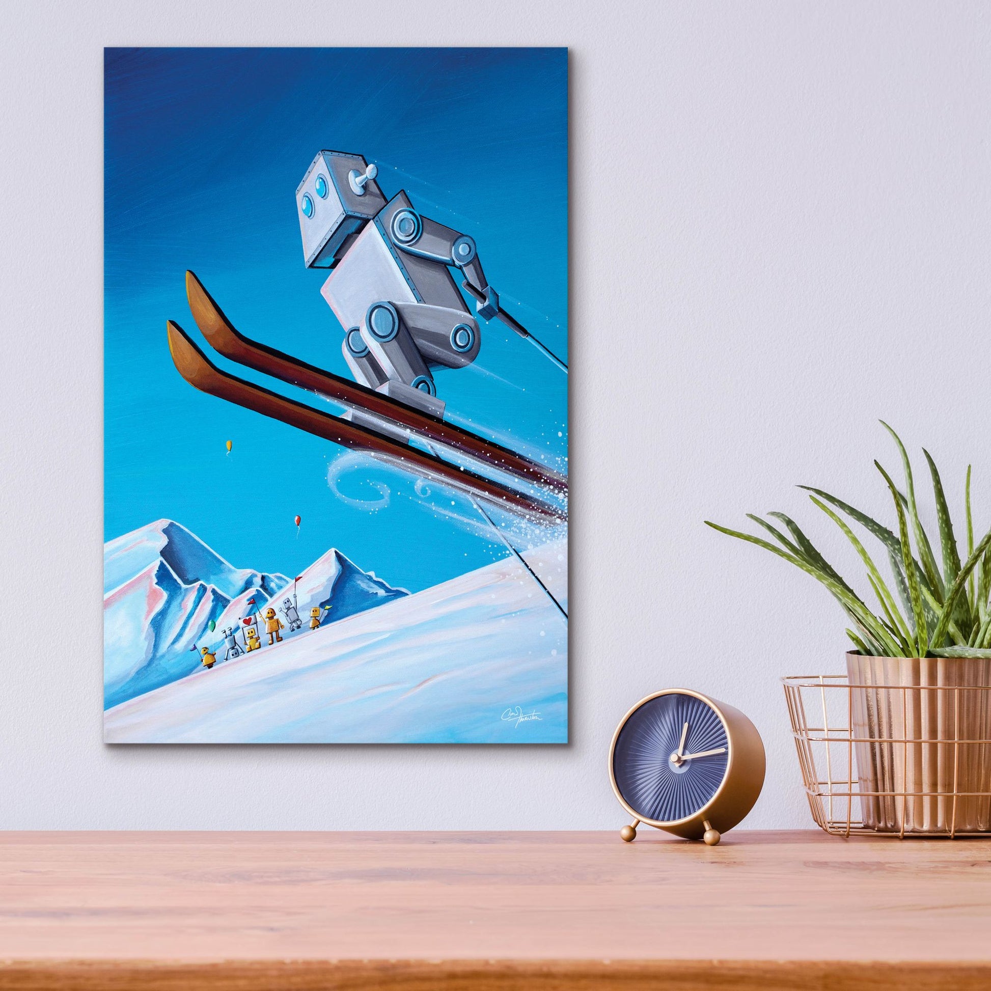 Epic Art 'The Downhill Race' by Cindy Thornton, Acrylic Glass Wall Art,12x16