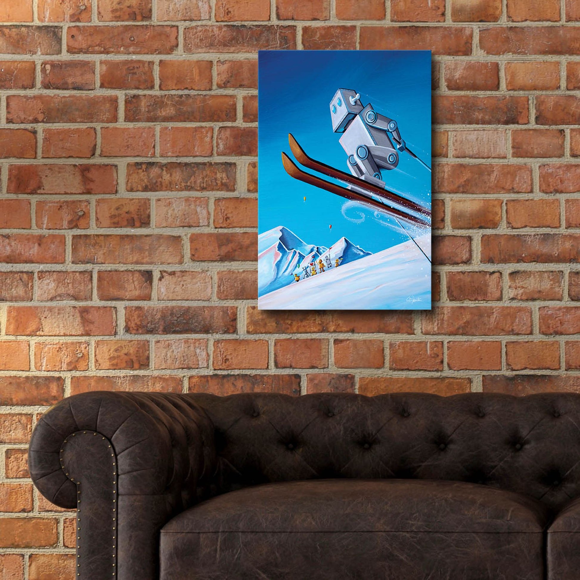 Epic Art 'The Downhill Race' by Cindy Thornton, Acrylic Glass Wall Art,16x24