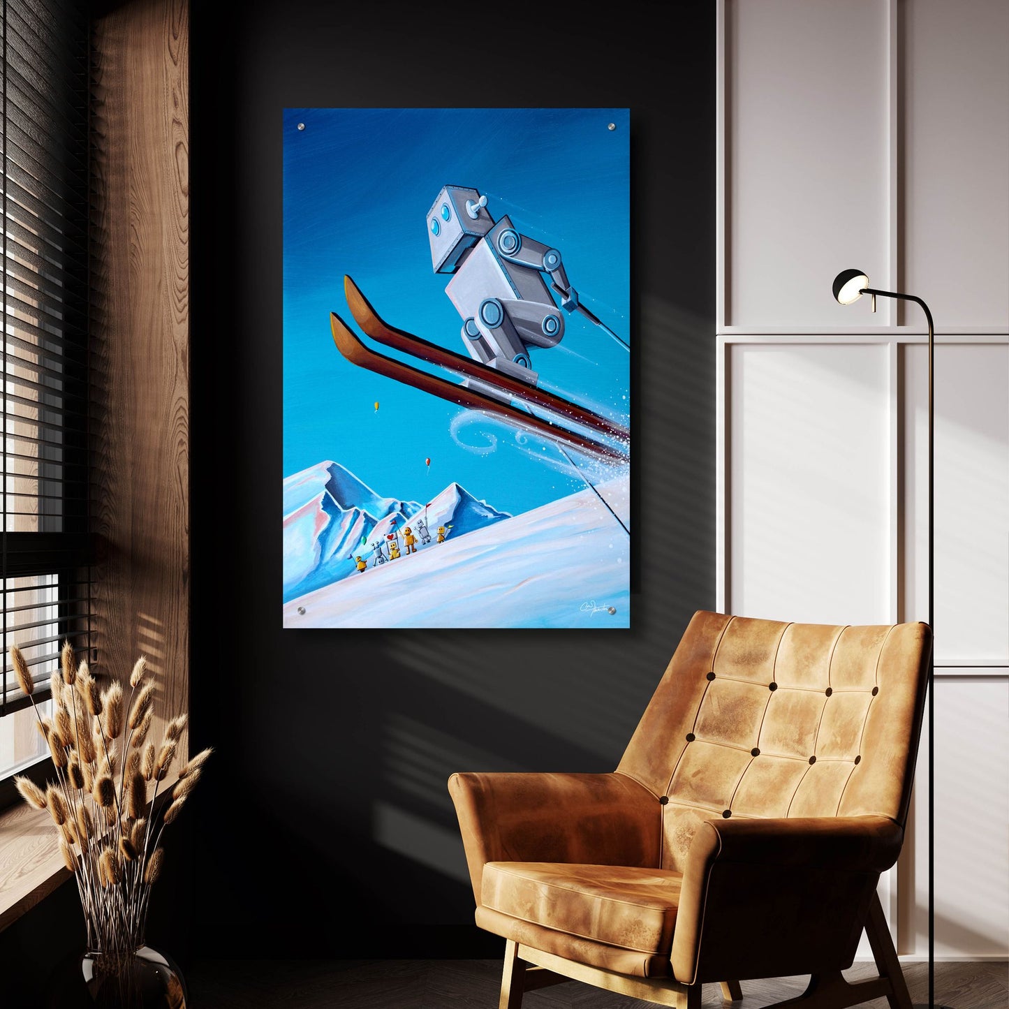 Epic Art 'The Downhill Race' by Cindy Thornton, Acrylic Glass Wall Art,24x36