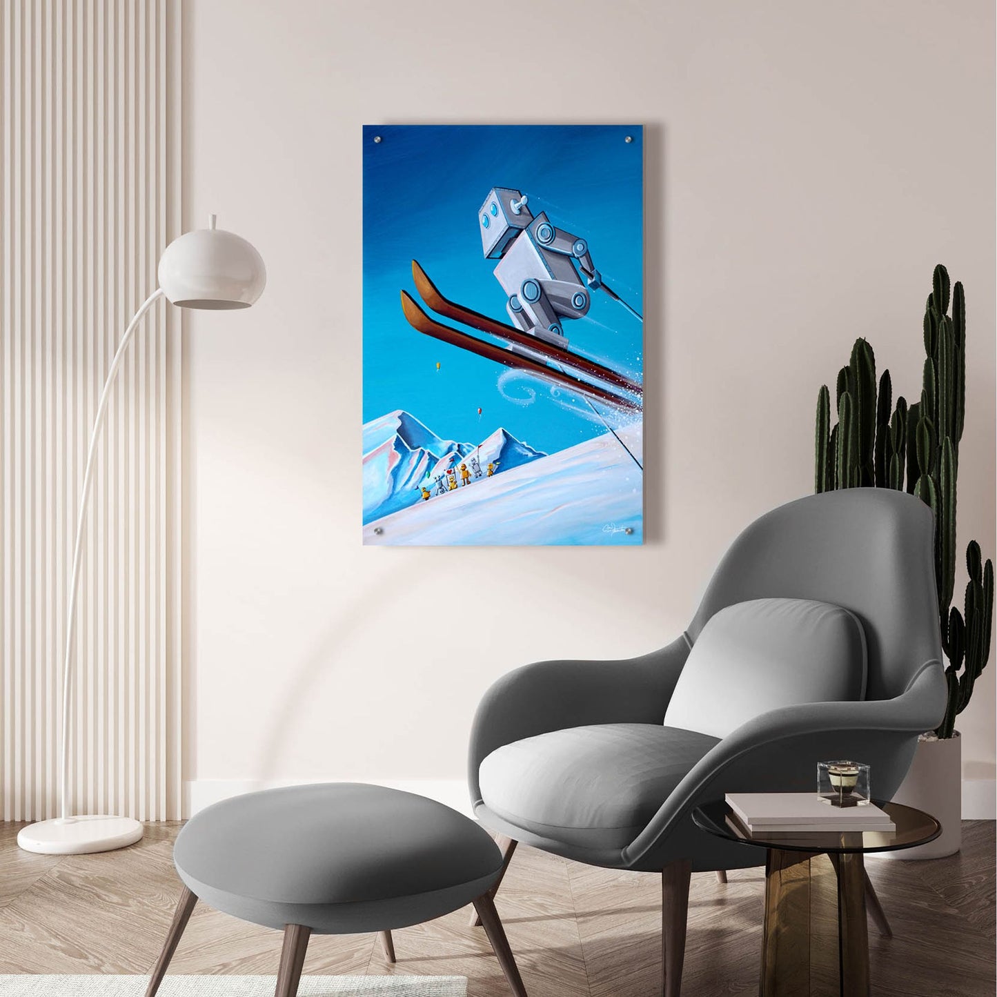 Epic Art 'The Downhill Race' by Cindy Thornton, Acrylic Glass Wall Art,24x36