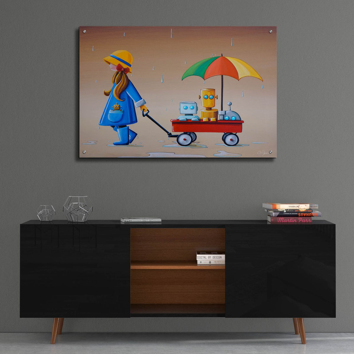 Just Another Rainy Day by Cindy Thornton - 36x24 acrylic wall art in a room