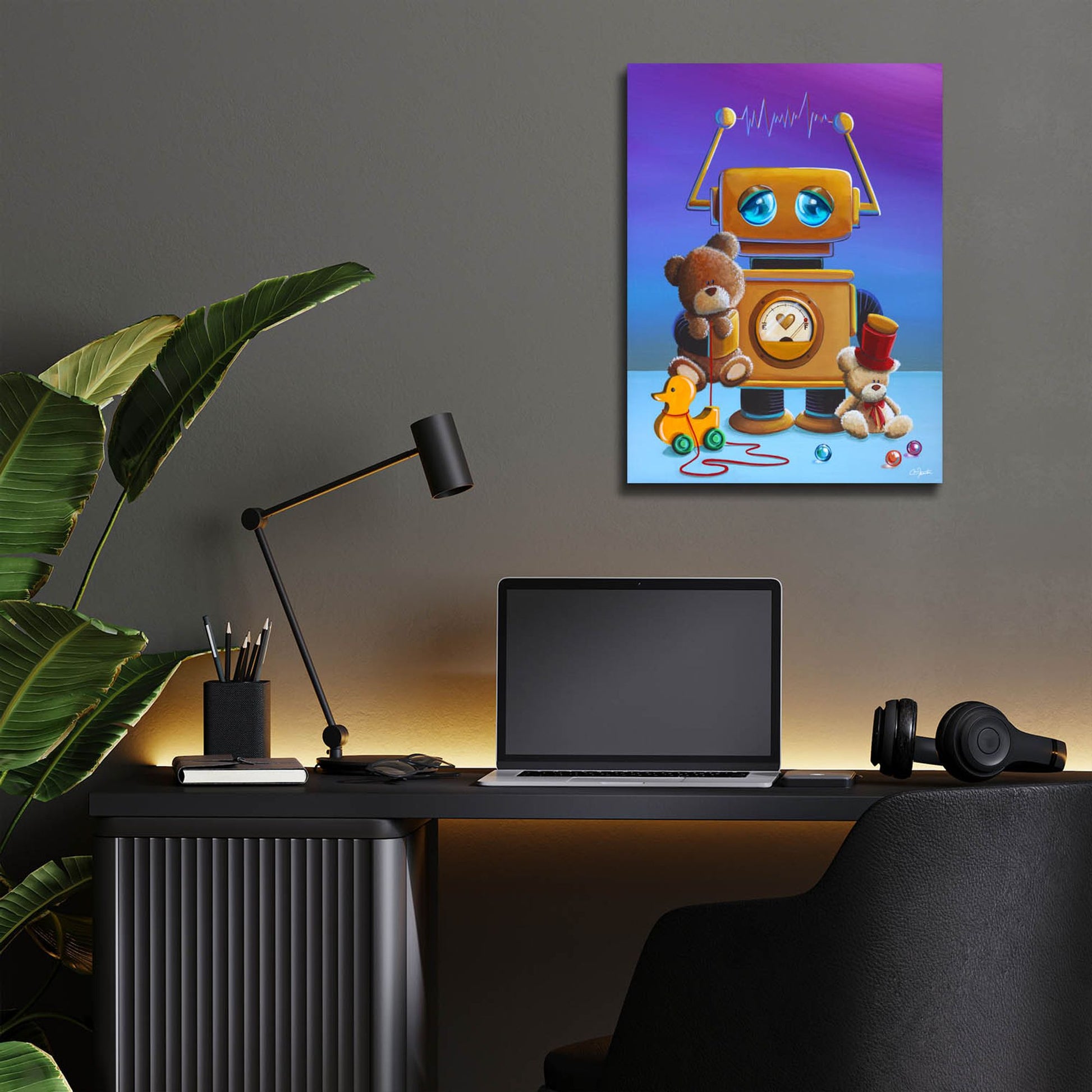 Epic Art 'The Toy Robot' by Cindy Thornton, Acrylic Glass Wall Art,12x16