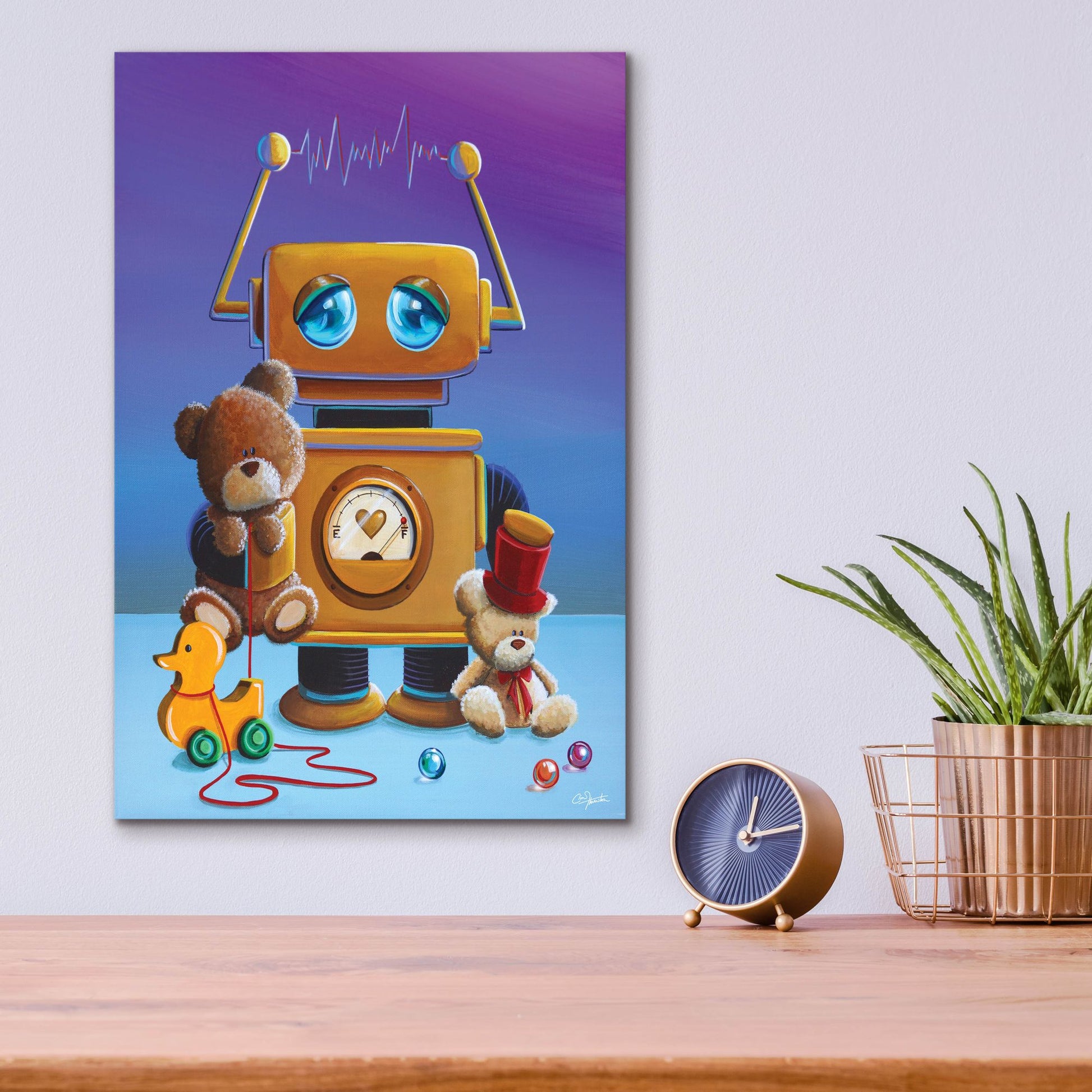 Epic Art 'The Toy Robot' by Cindy Thornton, Acrylic Glass Wall Art,12x16