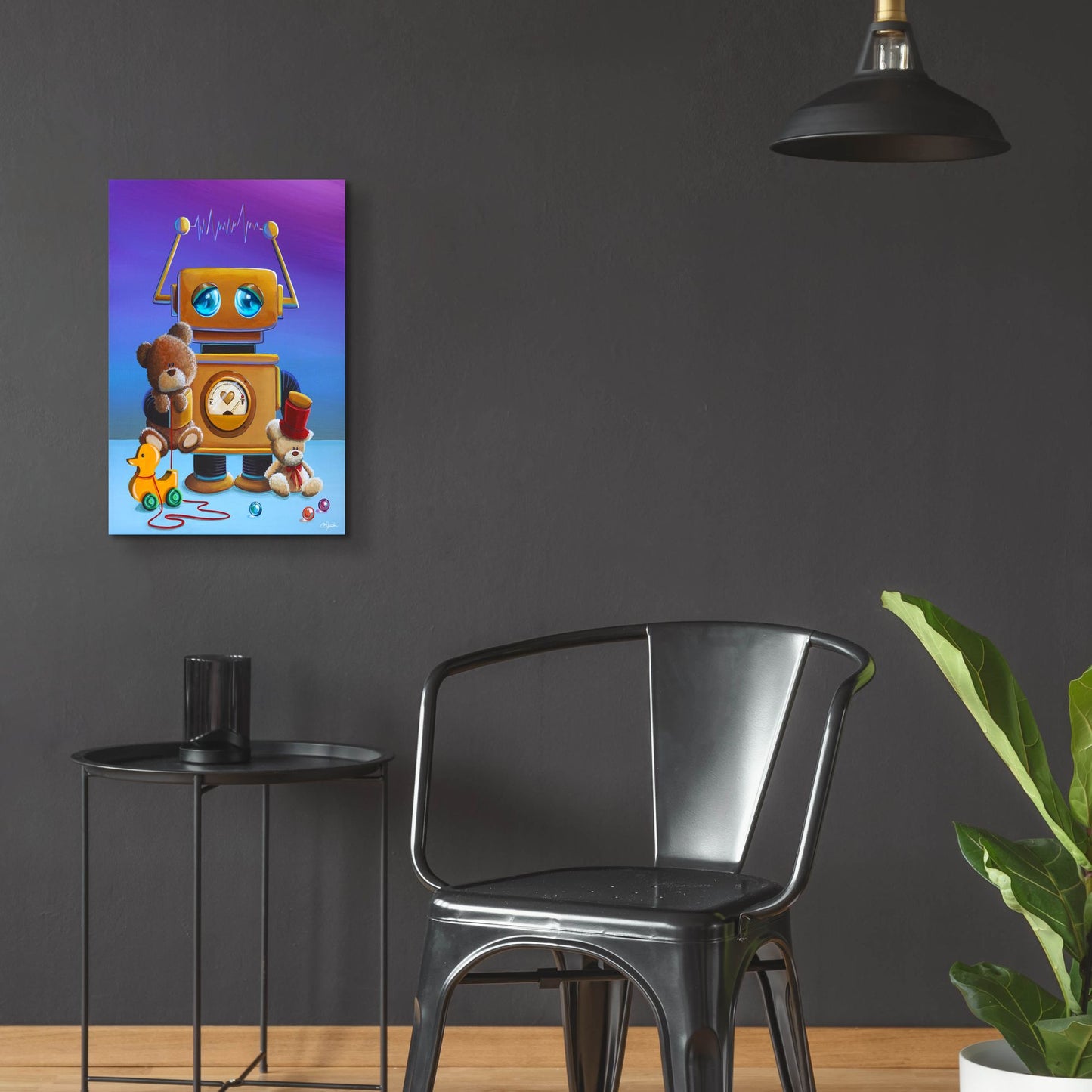 Epic Art 'The Toy Robot' by Cindy Thornton, Acrylic Glass Wall Art,16x24