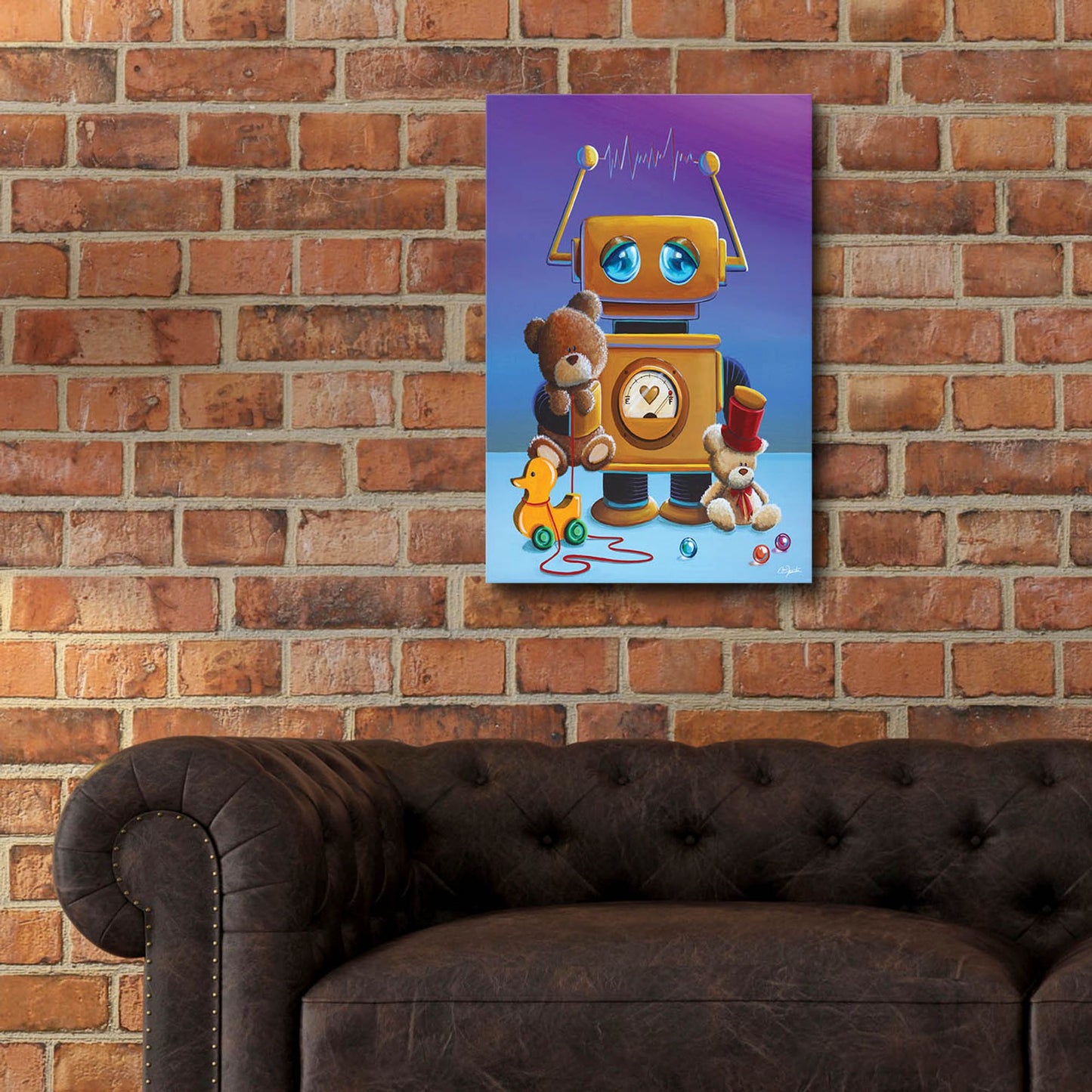 Epic Art 'The Toy Robot' by Cindy Thornton, Acrylic Glass Wall Art,16x24