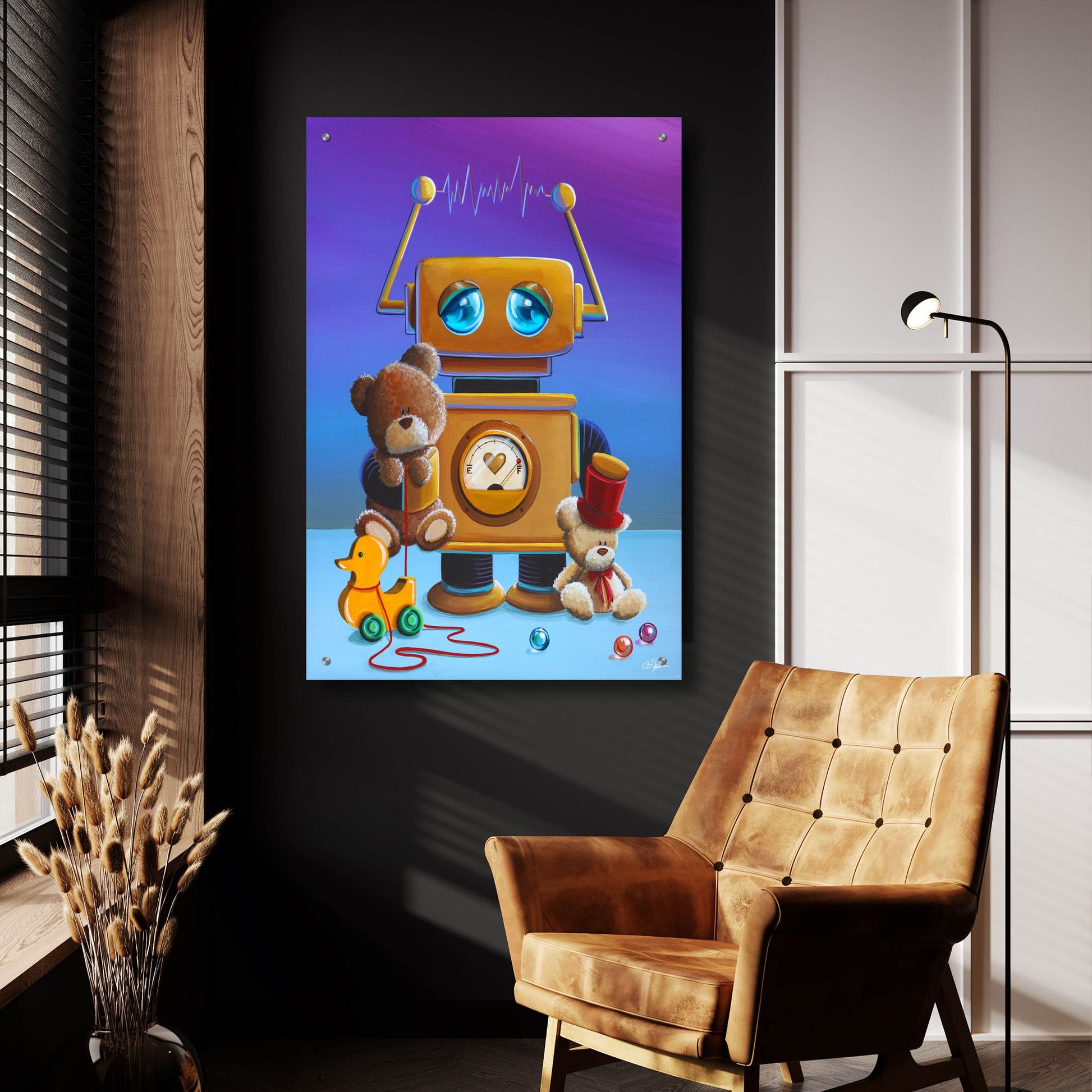 Epic Art 'The Toy Robot' by Cindy Thornton, Acrylic Glass Wall Art,24x36