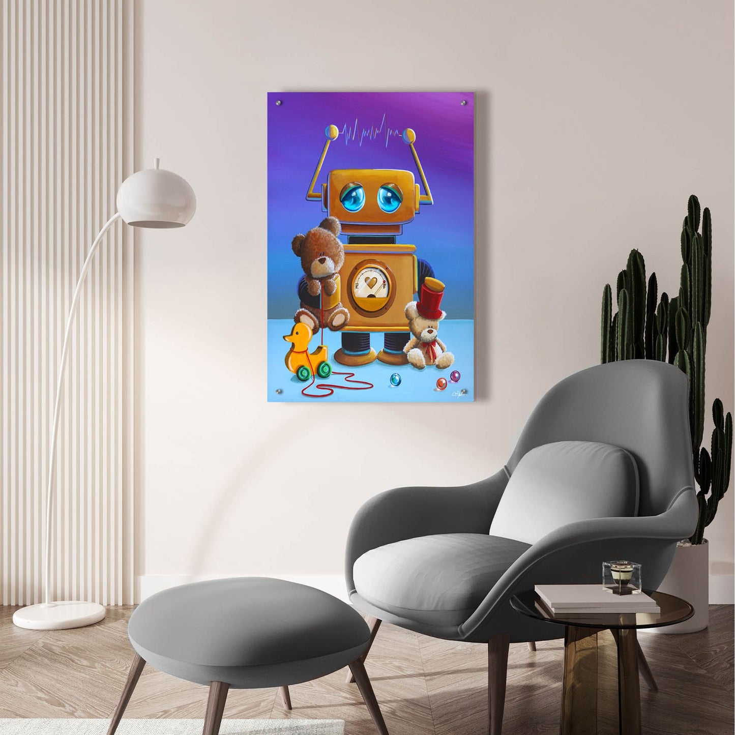 Epic Art 'The Toy Robot' by Cindy Thornton, Acrylic Glass Wall Art,24x36